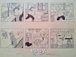 Comic strip signed ASY. Landscape. Dog.