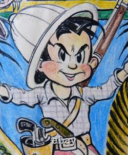 Cover of PITCHOUNET, original drawing by MAT circa 1930 + CHARLOT comic strip