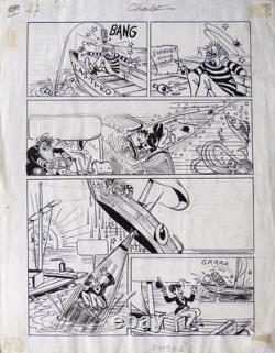 Cover of PITCHOUNET, original drawing by MAT circa 1930 + CHARLOT comic strip