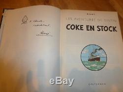 Dedication Hergé Rare Tintin Coke In Stock Original Drawing Milou 1958-67 Eo Pa Coa