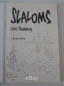 Dedication Lewis Trondheim (rabbit) Slaloms Eo 1993 + Ex-libris N ° / S 100 Ex
