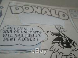 Donald Duck Al Taliaferro 1956 Original French Work Plate Ref6