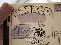 Donald Duck Al Taliaferro 1956 Original French Work Plate Ref6