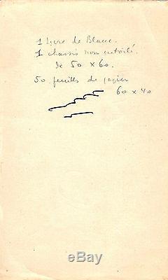 Drawing Autographe D'hergé (with Mention On The Verso)