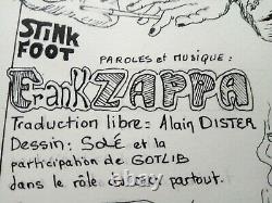 Drawing Board Original Design Gotlib Solé Franck Zappa Rare And Single