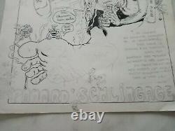 Drawing Board Original Design Gotlib Solé Franck Zappa Rare And Single