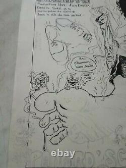 Drawing Board Original Design Gotlib Solé Franck Zappa Rare And Single