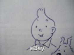 Drawing Dedication Of Tintin And Milou By Herge (on Album) 1979