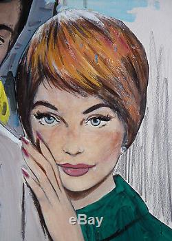 Drawing Gouache Illustration Of Hugues Ghiglia For Hello Happiness 1964 Aslan