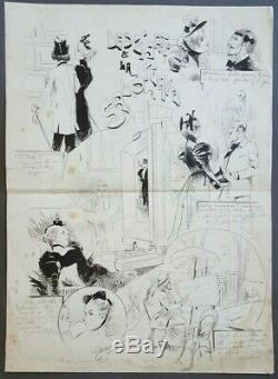 Drawing Ink Original Comic Paul-marie Lapierre Arts Belle Epoque 1900