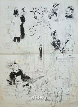Drawing Ink Original Comic Paul-marie Lapierre Arts Belle Epoque 1900