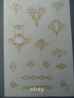 Drawing Jewelry 1900 4 Houseboards Mogis St Maur Art Nouveau 1900