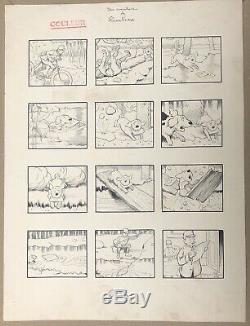 Drawing Original Board Ink Torch Adventures Benjamin Rabier (1864-1939)