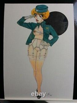 Drawing Original Dedicace Planche Bd Tribute Natacha Hotesse De L Air Art Pin Up