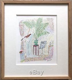 Drawing Original Pencil Sempe Tribute To Debussy Framed 2934 CM