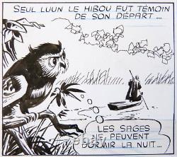 Drawing by Ferdinando TACCONI original plate from the comic YATACA (1969)