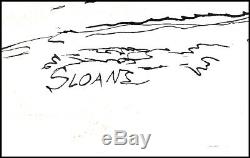 Eric Sloane Original Ink Drawing On Board Hand Signed Landscape Illustration D