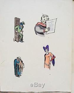 François Villon / Marcel Arnac 9 Boards Of 32 Original Drawings (1928)