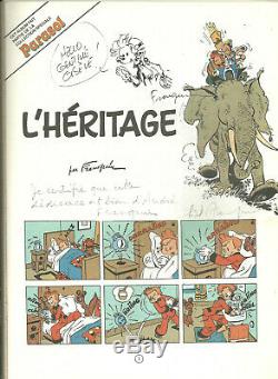 Franquin Drawing Original Spirou Certifie Autenthique By His Wife Mitteï