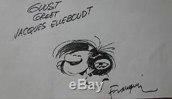 Franquin Gaston Lagaffe Happy Original Signed Drawing