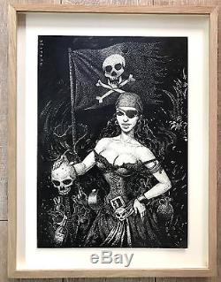 Fred Beltran Superb Original Drawing B & W Women Pirate 20 29 CM