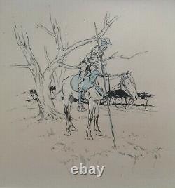 Henry Morin Cervantes Don Quixote 4 Drawing Pencil Ink 1905 Original Board