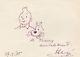 Herge Drawing Tintin And Snowy Original Autographed, Signed