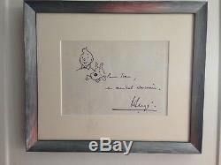 Herge / Tintin And Milou Original Signed Drawing Signed / Tbe Luxury Framing