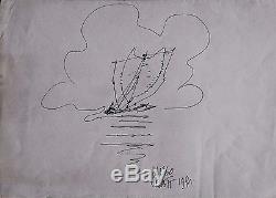 Hugo Pratt Original Drawing Signed The Ballad Of The Salt Sea
