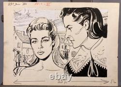 Ink original comic strip board for the newspaper Paris Jour circa 1950