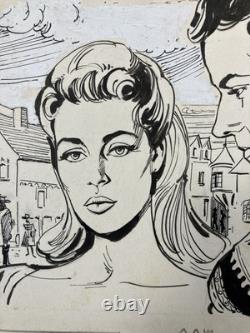 Ink original comic strip board for the newspaper Paris Jour circa 1950