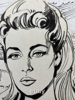 Ink original comic strip board for the newspaper Paris Jour circa 1950