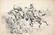 Large Ink Drawing Of Louis Bombled (1862-1927) Military War Hussar