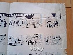 Large original board signed by Paul d'Espagnat