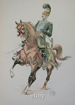 Le Chic A Cheval L Vallet 1891 Officier Des Chevau Léger Lancier Planche 33 X 25