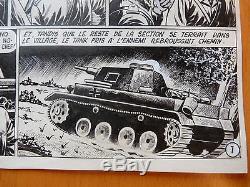 Lot Planks Drawing Ink Bd Original Complete Story Aviation Tank War Milit