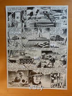 Lot Planks Drawing Ink Bd Original Complete Story Aviation Tank War Milit