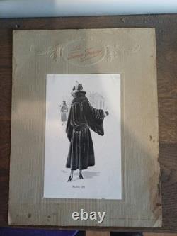 Lot of 5 Vintage Fashion Prints, Roaring Twenties, 1922, La Fourrure Française