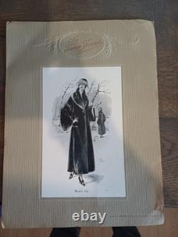 Lot of 5 Vintage Fashion Prints, Roaring Twenties, 1922, La Fourrure Française