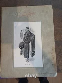 Lot of 5 Vintage Fashion Prints, Roaring Twenties, 1922, La Fourrure Française