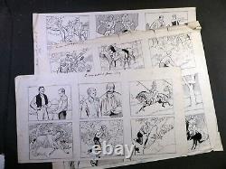 Louis Denis-Valvérane ORIGINAL DRAWINGS 3 plates Comic strip
