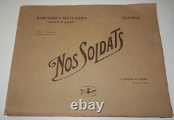 MILITARY UNIFORMS 1914-1916 Plates by Charles BRUN WITH ORIGINAL DRAWING