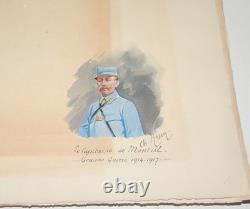 MILITARY UNIFORMS 1914-1916 Plates by Charles BRUN WITH ORIGINAL DRAWING