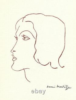 Matisse Authentic Monochrome Plank Signed Dlp Bouffant Vergé Portrait Drawing