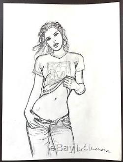 Milo Manara 2 Drawings Original Pencil Kristen Stewart Signed DIM 2030 CM