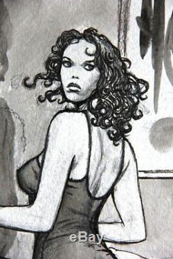 Milo Manara, Beautiful Original Drawing Lavis