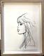 Milo Manara Drawing Original Brigitte Bardot Signed Dim 2030 Cm Framed