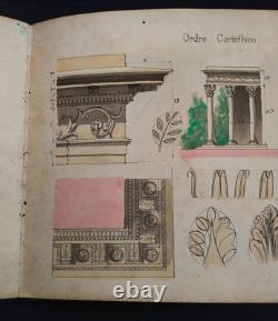 Neoclassical Architecture 10 Watercolor Plates by Tayssier Session 1906-1907