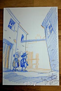 ORIGINAL DRAWING BOARD COLOR ART YANN EDITH + NEW SIGNED FIRST EDITION