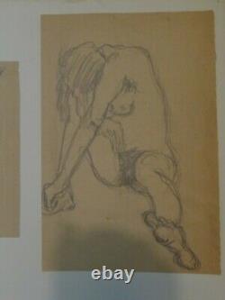 Old Drawing Board Nude Woman Fauvist Pencil